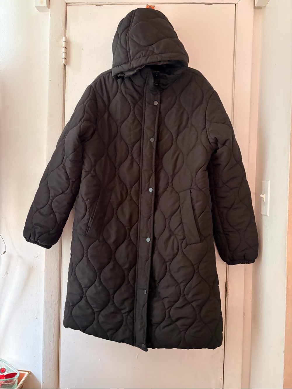 Women's Quilted Hooded Puffer Coat - Black